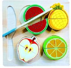  Set de jucarie pentru copii cu 4 fructe de taiat, cutit si tocator, multicolor (NBNGJ2739)