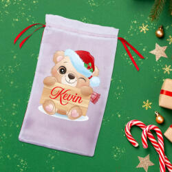 Partikellékek Egyedi névre szóló Mikulás zsák - Macis