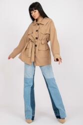 FiatalDivat Vékony őszi kabát övvel, modell 4222 színes teve (FP385547)