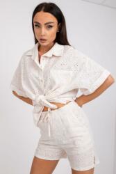 FiatalDivat Nyári pamut szett rövidnadrágból és ingből, modell 59850 bézs (FP385420)