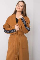 FiatalDivat Hosszú női Danni kabát teve színű övvel (FP359758-42)