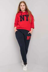 FiatalDivat Lillynn kétszínű tréningruha szett NY felirattal sötétkék+piros (FP375982-L/XL)