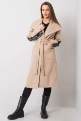 FiatalDivat Hosszú női Danni kabát övvel, bézs (FP359755-42)