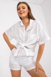 FiatalDivat Nyári pamut rövidnadrág és ing szett 59850 fehér (FP385421)