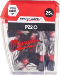 Milwaukee Set 25 biti de impact PZ2x25mm Milwaukee SHOCKWAVE (MLW4932430864)