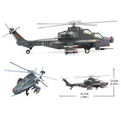 Ludere Elicopter de atac wz-10 Set de constructie de tip LEGO (w4002)