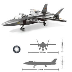 Ludere Macheta Avion Vanatoare Multirol STEALTH J20 set 290 piese (w4003)