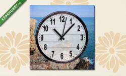 Vászonkép óra, Partner Kollekció: A halász és a tenger (Ciprus)(25x25 cm C01)