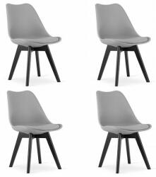 ARTOOL Set 4 scaune stil scandinav, Artool, Mark, PP, lemn, gri si negru, 49x55.5x82.5 cm (3754_1S)