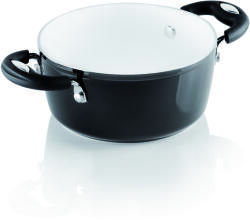 Bialetti Aeternum Black Line lábas, 24 x12cm, 4.4 liter, kerámia bevonat, fekete
