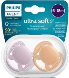 Philips Set 2 suzete Philips-Avent SCF091/33, ultra soft 6-18 luni, Ortodontice, fara BPA, Roz/Portocaliu (SCF091/33)