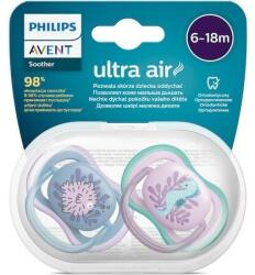Philips Set Philips-Avent 2 Suzete Ultra Air 6-18luni Ortodontice Fara BPA Silicon Multicolor (SCF085/61)