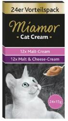 Miamor Cat Cream Snack crema pentru pisici, cu malt si branza 24 x 15 ml