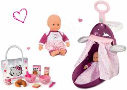 Smoby Set cărucior de înfăşat cu mic dejun Hello Kitty Natur Smoby și păpușă de 32 cm (SM220346-6) Papusa