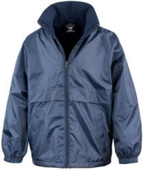 Result Gyerek Kabát Kapucnis Hosszú ujjú Result CORE Junior Microfleece Lined Jacket -M (7-8), Sötétkék (navy)