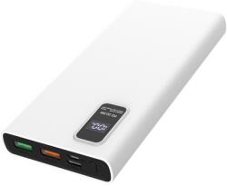 Platinet Power Bank hordozható töltő 10000mAh, 2 USB, QC 3.0, LED kijelző, fehér (PMPB10WQC726W) (PMPB10WQC726W)