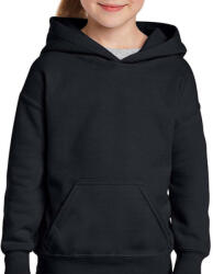 Gildan Gyerek Pulóver Kapucnis Hosszú ujjú Gildan Heavy Blend Youth Hooded Sweat - XS (104/110), Fekete