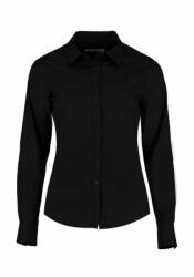 Kustom Kit Női hosszú ujjú blúz Kustom Kit Women's Tailored Fit Poplin Shirt S, Fekete