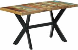vidaXL Tömör újrahasznosított fa étkezőasztal 140 x 70 x 75 cm (247421) - pepita