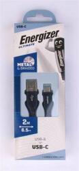 Energizer USB kábel, USB-A - USB-C, 2m, ENERGIZER, fekete (3492548231805) - pepita