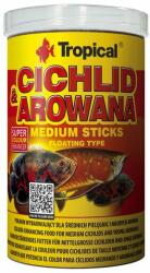 Tropical Cichlid&Arowana Medium Sticks 1000ml/360g lebegő pálcikás haltáp középkorú sügerek és fiatal arowanák számára