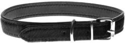 COBBY'S PET Valódi puha bőr nyakörv szőrrel, fekete cérnával varrott 20mm/40cm - cobbyspet