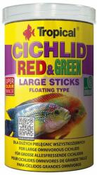 Tropical Cichlid Red&Green Large Sticks 1000ml/300g úszó pálcikák nagy méretű mindenevő sügérek számára