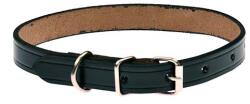 COBBY'S PET Valódi bőr nyakörv, fekete, szélein lineáris mélynyomattal 15mm/45cm
