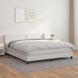 vidaXL fehér műbőr rugós ágy matraccal 180 x 200 cm (3130734) - vidaxl