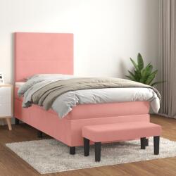 vidaXL rózsaszín bársony rugós ágy matraccal 80 x 200 cm (3137694)