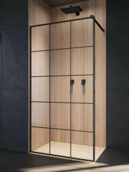 Radaway Modo New Black II Factory Walk-in zuhanyfal 125x200 cm átlátszó üveg, fekete profil 389125-54-55 (389125-54-55)