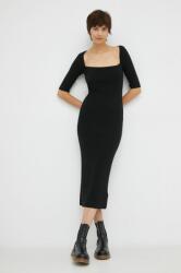 Calvin Klein rochie din amestec de lana culoarea negru, midi, mulata PPYX-SUD00R_99X