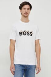 Boss pamut póló fehér, férfi, nyomott mintás - fehér S - answear - 30 990 Ft