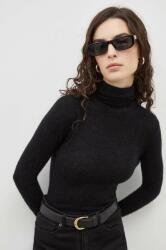 American Vintage gyapjú pulóver könnyű, női, fekete, garbónyakú - fekete XS