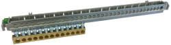 Legrand 134804 PractiboxS 18 modul/sor-os szekrényhez, 1 x (1x25mm2 + 12x16mm2) csupasz PE elosztókapocs szigetelt tartóval; Icc=10 kA (134804)