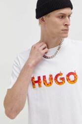 Hugo pamut póló bézs, férfi, nyomott mintás - bézs XS - answear - 18 990 Ft