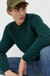 Abercrombie & Fitch gyapjúkeverék pulóver férfi, zöld - zöld XL