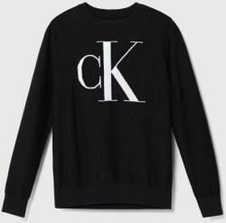 Calvin Klein gyerek pamut pulóver fekete, könnyű - fekete 128 - answear - 23 990 Ft