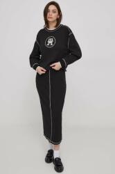 Tommy Hilfiger pamut melegítőfelső fekete, női, nyomott mintás - fekete XS - answear - 46 990 Ft