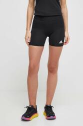 adidas Performance edzős rövidnadrág Techfit fekete, nyomott mintás, magas derekú, HP1935 - fekete L