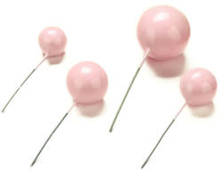 4 darabos műanyag dekorációs gömb - Rózsaszín
