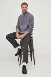 Calvin Klein gyapjúkeverék pulóver férfi, szürke, félgarbó nyakú - szürke XL