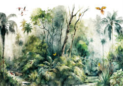 Consalnet Festett trópusi erdő madarakkal poszter, fotótapéta Vlies (152, 5 x 104 cm) (C1-14605VEL)