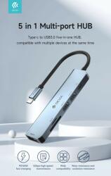 DEVIA EC135 Leopard USB Type-C 3.1 5in1 Multi HUB Adapter - Grafit