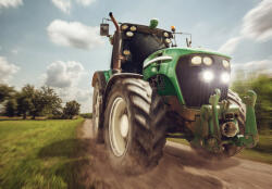 Consalnet Zöld traktor poszter, fotótapéta, Vlies (416 x 290 cm) (C1-14603VEXXXXL)
