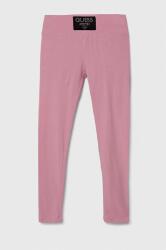 Guess gyerek legging rózsaszín, sima - rózsaszín 125-135