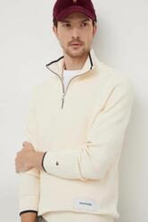 Tommy Hilfiger pamut pulóver bézs, félgarbó nyakú - bézs XL