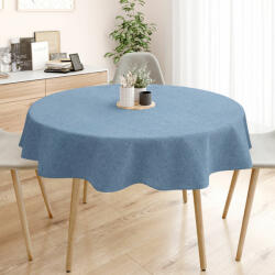 Goldea față de masă decorativă loneta - albastru natural - rotundă Ø 180 cm