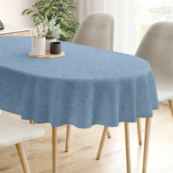 Goldea față de masă decorativă loneta - albastru natural - ovală 140 x 200 cm Fata de masa