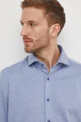 HUGO BOSS pamut ing férfi, galléros, regular - kék 40 - answear - 33 990 Ft